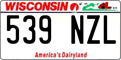 WI license plate 539NZL