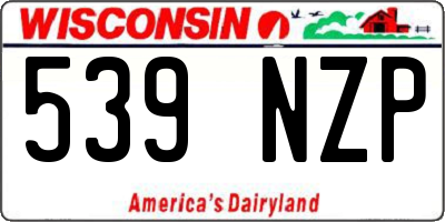 WI license plate 539NZP
