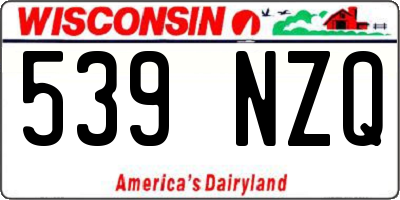 WI license plate 539NZQ
