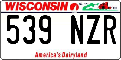 WI license plate 539NZR