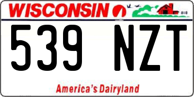 WI license plate 539NZT
