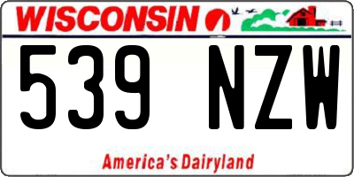 WI license plate 539NZW