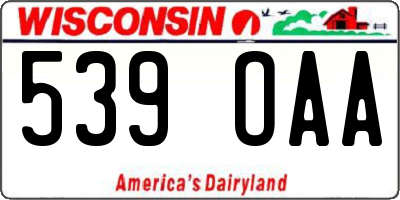 WI license plate 539OAA