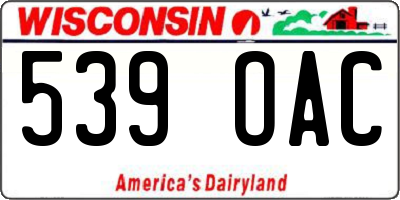 WI license plate 539OAC