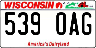 WI license plate 539OAG
