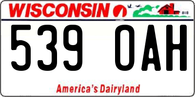 WI license plate 539OAH