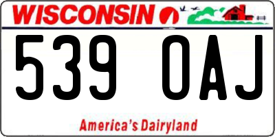 WI license plate 539OAJ