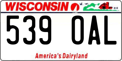 WI license plate 539OAL