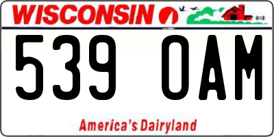 WI license plate 539OAM