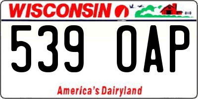 WI license plate 539OAP