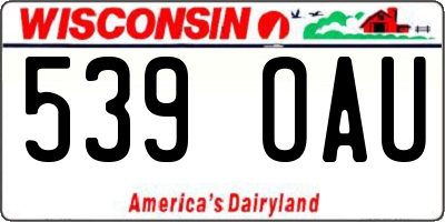 WI license plate 539OAU