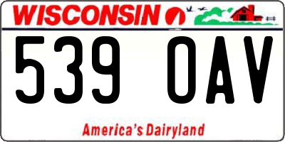 WI license plate 539OAV