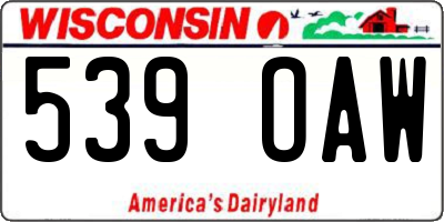WI license plate 539OAW