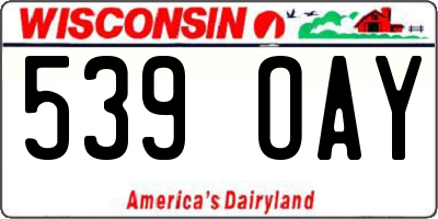 WI license plate 539OAY
