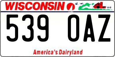 WI license plate 539OAZ