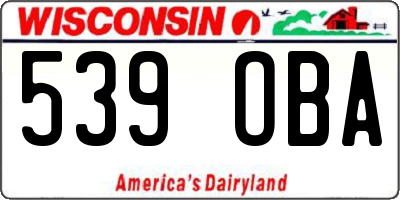 WI license plate 539OBA
