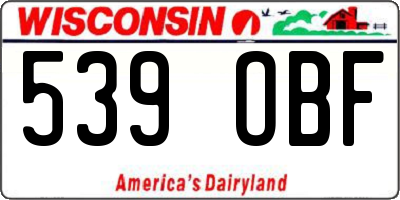 WI license plate 539OBF