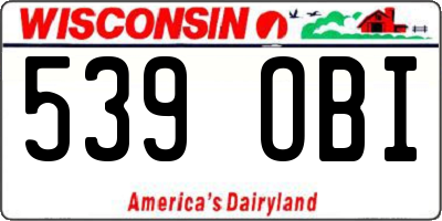 WI license plate 539OBI