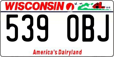WI license plate 539OBJ