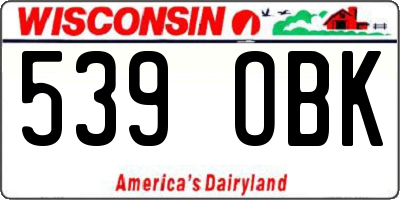 WI license plate 539OBK