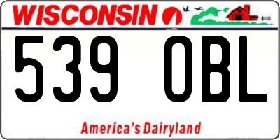 WI license plate 539OBL