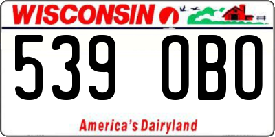 WI license plate 539OBO
