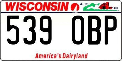 WI license plate 539OBP