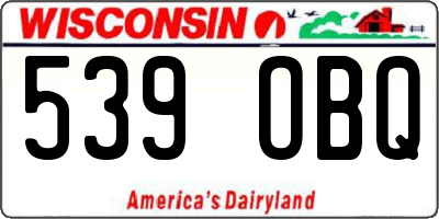 WI license plate 539OBQ