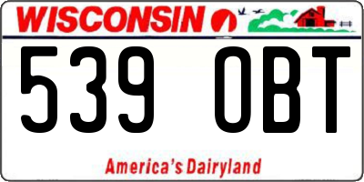 WI license plate 539OBT