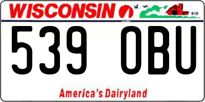 WI license plate 539OBU