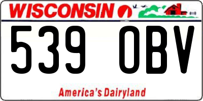 WI license plate 539OBV