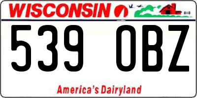 WI license plate 539OBZ