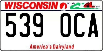 WI license plate 539OCA