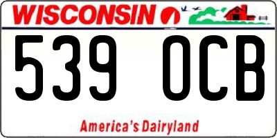 WI license plate 539OCB