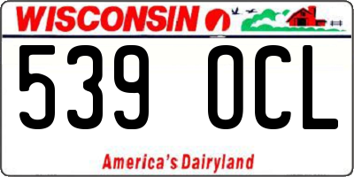 WI license plate 539OCL
