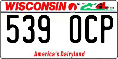 WI license plate 539OCP