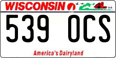 WI license plate 539OCS
