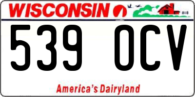 WI license plate 539OCV