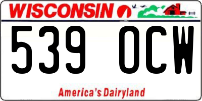WI license plate 539OCW