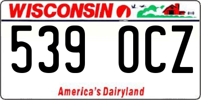 WI license plate 539OCZ