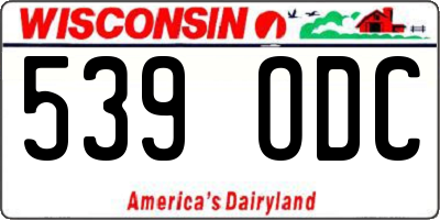 WI license plate 539ODC