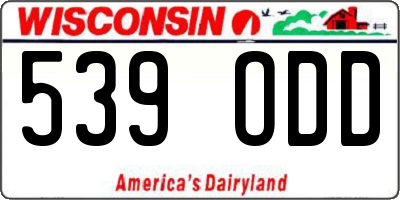 WI license plate 539ODD