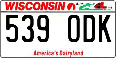 WI license plate 539ODK