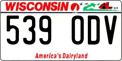 WI license plate 539ODV