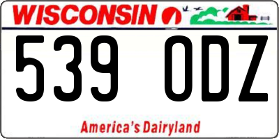 WI license plate 539ODZ