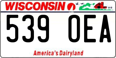 WI license plate 539OEA
