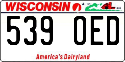 WI license plate 539OED