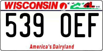 WI license plate 539OEF