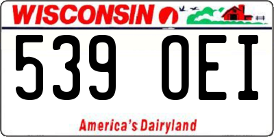 WI license plate 539OEI