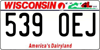 WI license plate 539OEJ